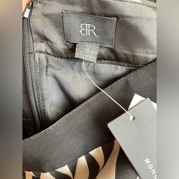 Geometric Black and White Mini Skirt Work Career Summer by BR Size 12 - Picture 10 of 12